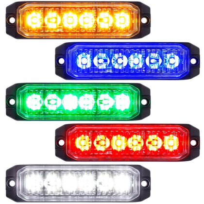 6 High Power LED "Competition Series" Slim Warning Light - Various Colors