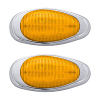 15 LED Sleeper Clearance/Marker Light w Bezel For Freightliner - Amber LEDs (Amber or Clear Lens)