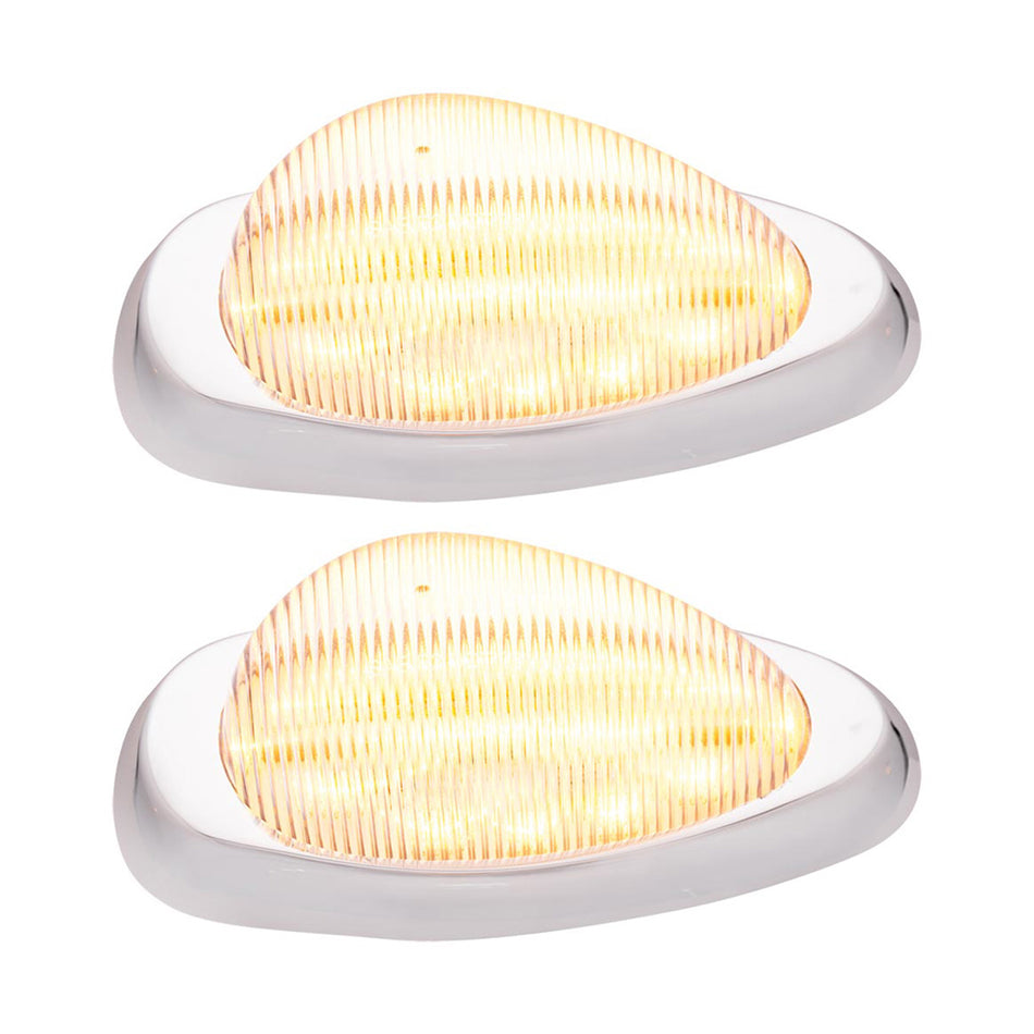 15 LED Sleeper Clearance/Marker Light w Bezel For Freightliner - Amber LEDs (Amber or Clear Lens)