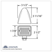 United Pacific - 6 LED Large Rod Light - Red LEDs (Red Lens)