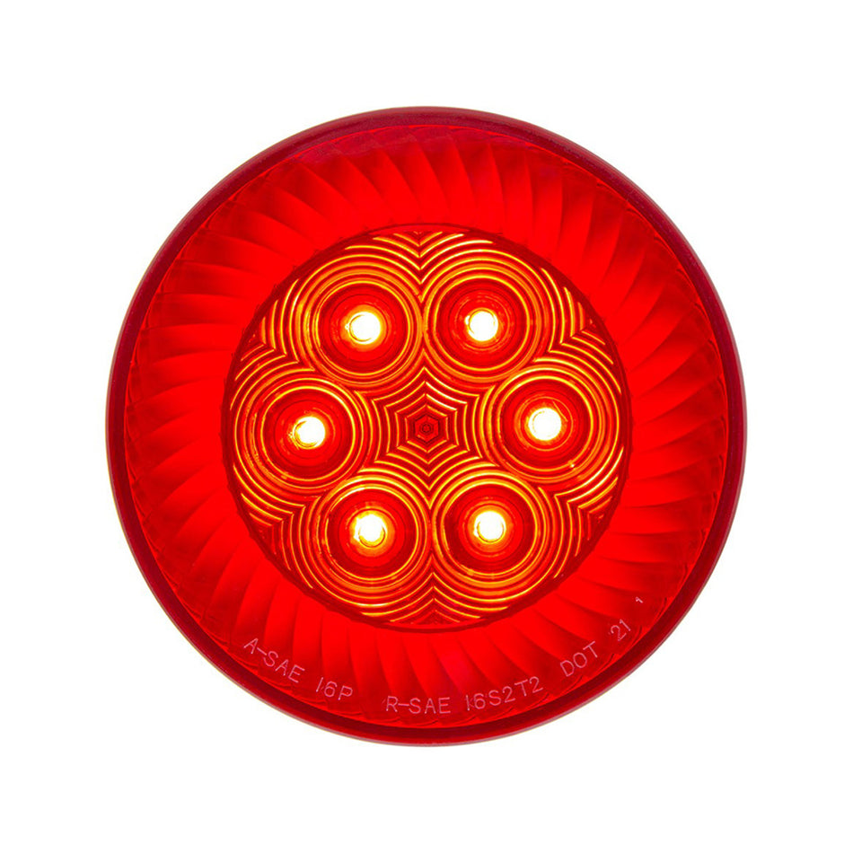16 LED 4" Round Turbine Stop, Turn & Tail Light - Red or Amber LEDs (Red or Amber Lens)
