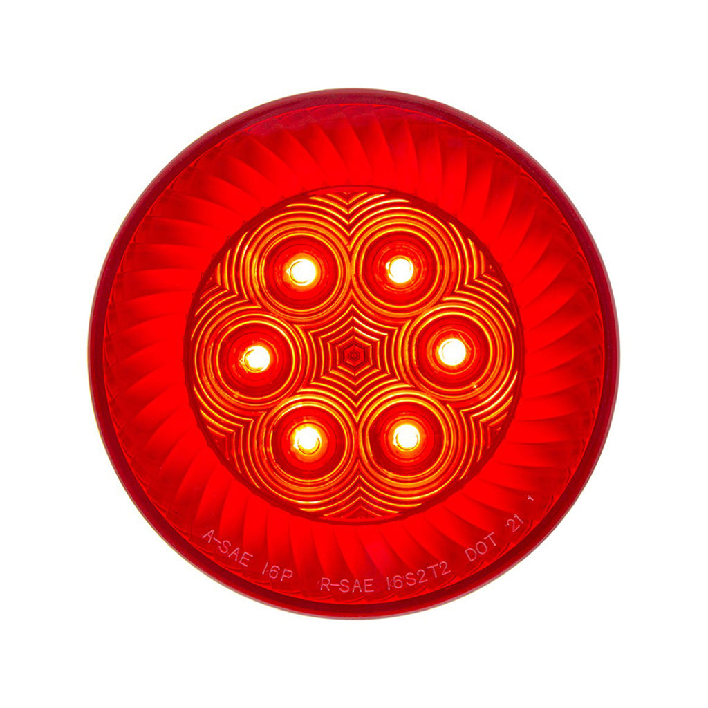 16 LED 4" Round Turbine Stop, Turn & Tail Light - Red or Amber LEDs (Red or Amber Lens)