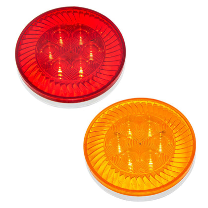 16 LED 4" Round Turbine Stop, Turn & Tail Light - Red or Amber LEDs (Red or Amber Lens)