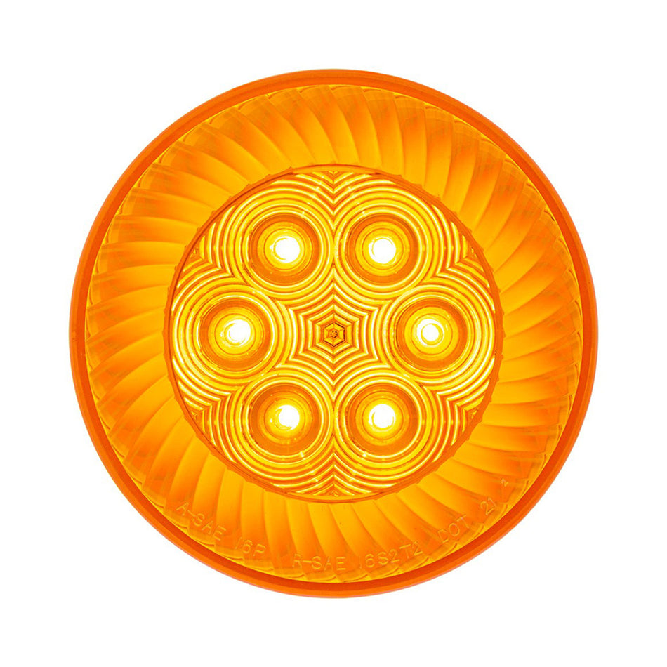 16 LED 4" Round Turbine Stop, Turn & Tail Light - Red or Amber LEDs (Red or Amber Lens)