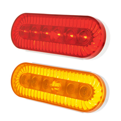 20 LED 6" Oval Turbine Stop, Turn & Tail Light - Red or Amber LEDs (Red or Amber Lens)