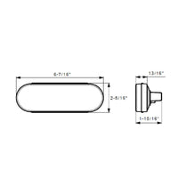 20 LED 6" Oval Turbine Stop, Turn & Tail Light - Red or Amber LEDs (Red or Amber Lens)