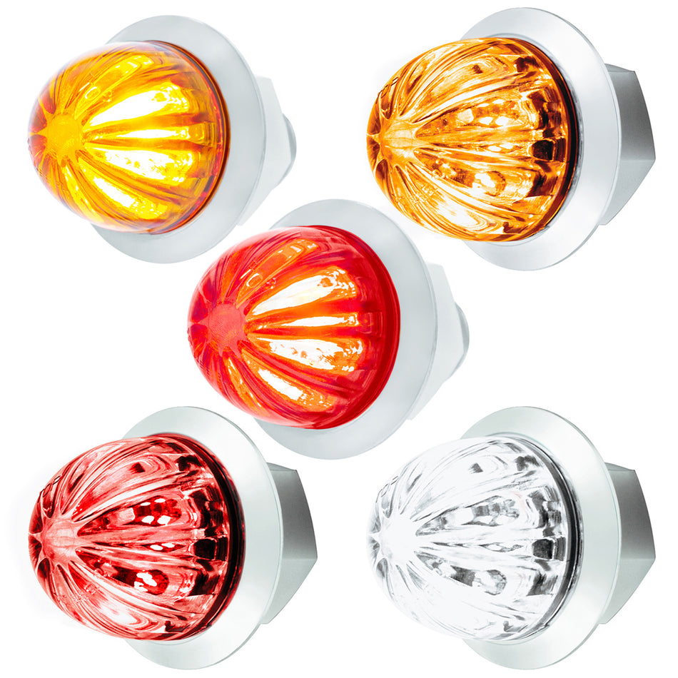 2 LED Dual Function 3/4" Mini Watermelon Clearance/Marker Light - Amber, Red or White LEDs (Amber, Red or Clear Lens)