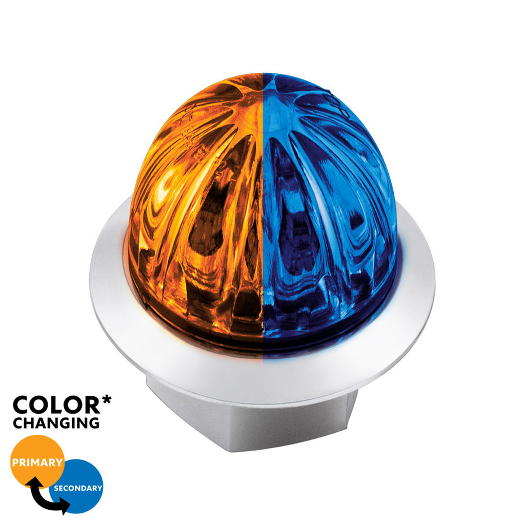 4 LED 3/4" Mini Watermelon Double Fury Clearance/Marker Light w Clear Lens - Various Dual Colors