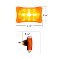 3 LED Rectangular Clearance/Marker Light - Amber, Red or White LEDs (Amber, Red or Clear Lens)