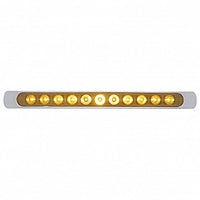 11 LED 17" P/T/C Stop, Turn & Tail Light Bar w Chrome Bezel - Amber or Red LEDs (Amber, Red or Clear Lens)