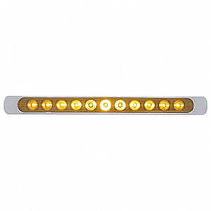 11 LED 17" P/T/C Stop, Turn & Tail Light Bar w Chrome Bezel - Amber or Red LEDs (Amber, Red or Clear Lens)