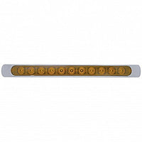 11 LED 17" P/T/C Stop, Turn & Tail Light Bar w Chrome Bezel - Amber or Red LEDs (Amber, Red or Clear Lens)