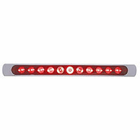 11 LED 17" P/T/C Stop, Turn & Tail Light Bar w Chrome Bezel - Amber or Red LEDs (Amber, Red or Clear Lens)