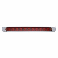 11 LED 17" P/T/C Stop, Turn & Tail Light Bar w Chrome Bezel - Amber or Red LEDs (Amber, Red or Clear Lens)