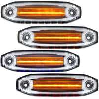 6 Amber LED Clearance/Marker Light w 6 LED Side Ditch Light - White, Amber, Blue or Red LEDs