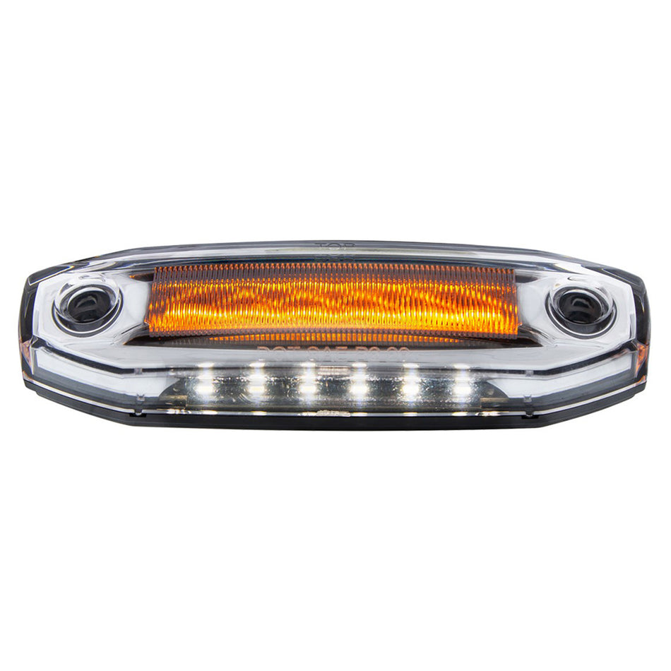 6 Amber LED Clearance/Marker Light w 6 LED Side Ditch Light - White, Amber, Blue or Red LEDs