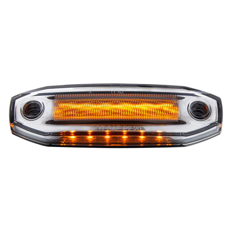 6 Amber LED Clearance/Marker Light w 6 LED Side Ditch Light - White, Amber, Blue or Red LEDs