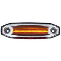 6 Amber LED Clearance/Marker Light w 6 LED Side Ditch Light - White, Amber, Blue or Red LEDs