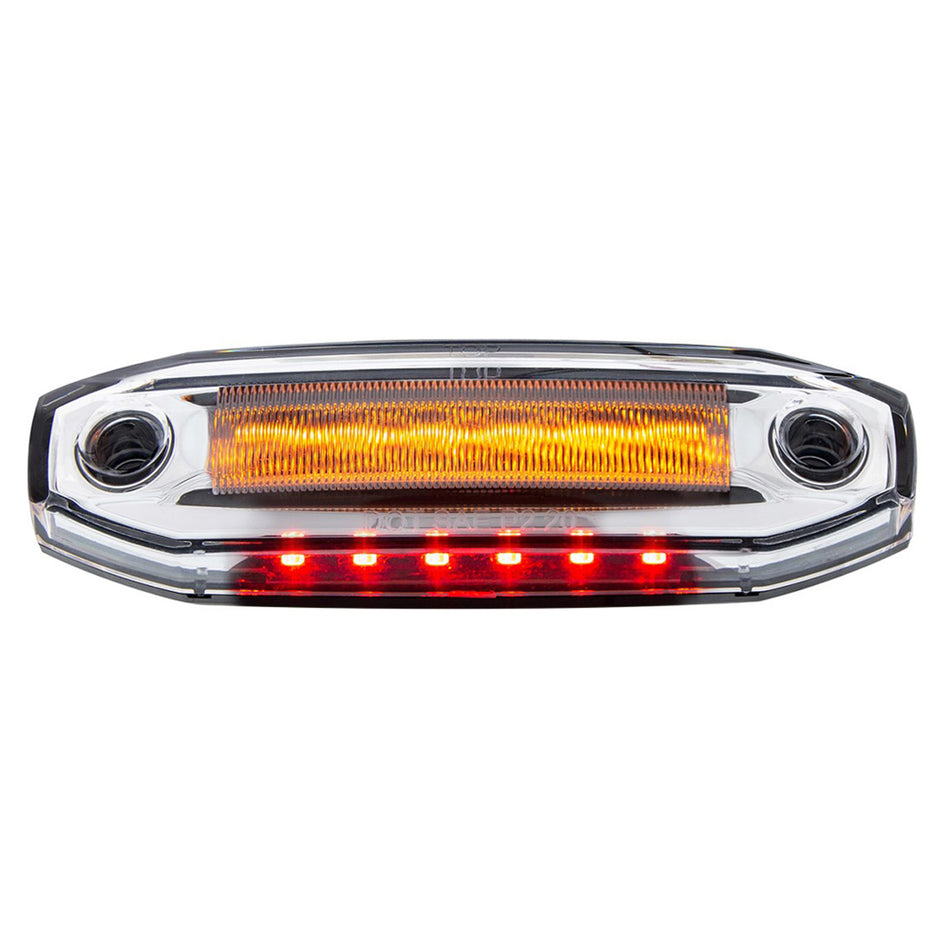 6 Amber LED Clearance/Marker Light w 6 LED Side Ditch Light - White, Amber, Blue or Red LEDs