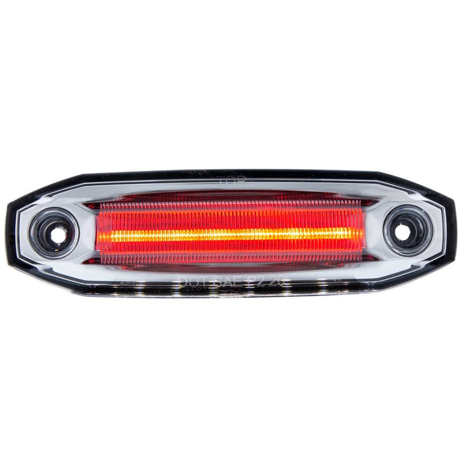 6 Red LED Clearance/Marker Light w 6 LED Side Ditch Light - White, Amber, Blue or Red LEDs