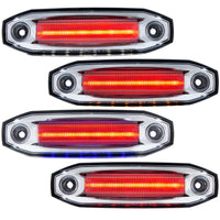 6 Red LED Clearance/Marker Light w 6 LED Side Ditch Light - White, Amber, Blue or Red LEDs