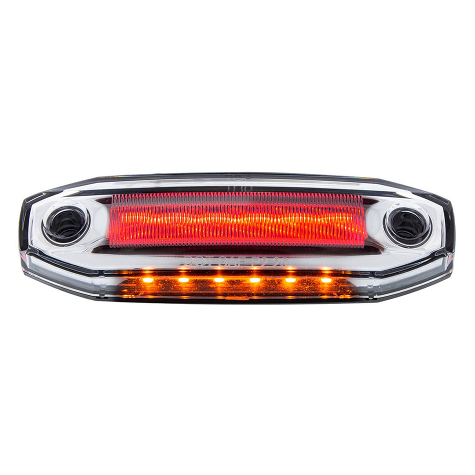 6 Red LED Clearance/Marker Light w 6 LED Side Ditch Light - White, Amber, Blue or Red LEDs