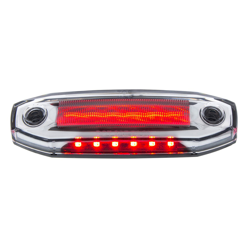 6 Red LED Clearance/Marker Light w 6 LED Side Ditch Light - White, Amber, Blue or Red LEDs