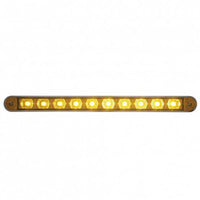 10 LED 9" Turn Signal Light Bar With Bezel - Amber or Red LEDs (Amber, Red or Clear Lens)