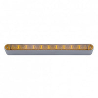10 LED 9" Turn Signal Light Bar With Bezel - Amber or Red LEDs (Amber, Red or Clear Lens)
