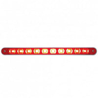 10 LED 9" Turn Signal Light Bar With Bezel - Amber or Red LEDs (Amber, Red or Clear Lens)
