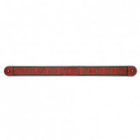 10 LED 9" Turn Signal Light Bar With Bezel - Amber or Red LEDs (Amber, Red or Clear Lens)