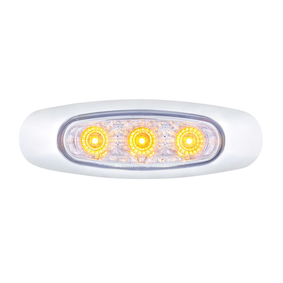 5 LED Reflector Auxiliary/Utility Light w Side Ditch Light - Amber or Red LEDs (Clear Lens)