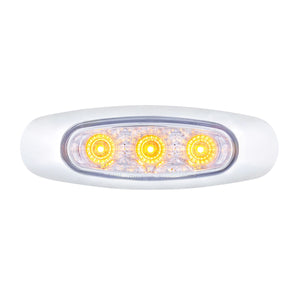 5 LED Reflector Auxiliary/Utility Light w Side Ditch Light - Amber or Red LEDs (Clear Lens)