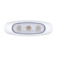 5 LED Reflector Auxiliary/Utility Light w Side Ditch Light - Amber or Red LEDs (Clear Lens)