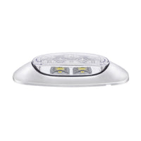 5 LED Reflector Auxiliary/Utility Light w Side Ditch Light - Amber or Red LEDs (Clear Lens)