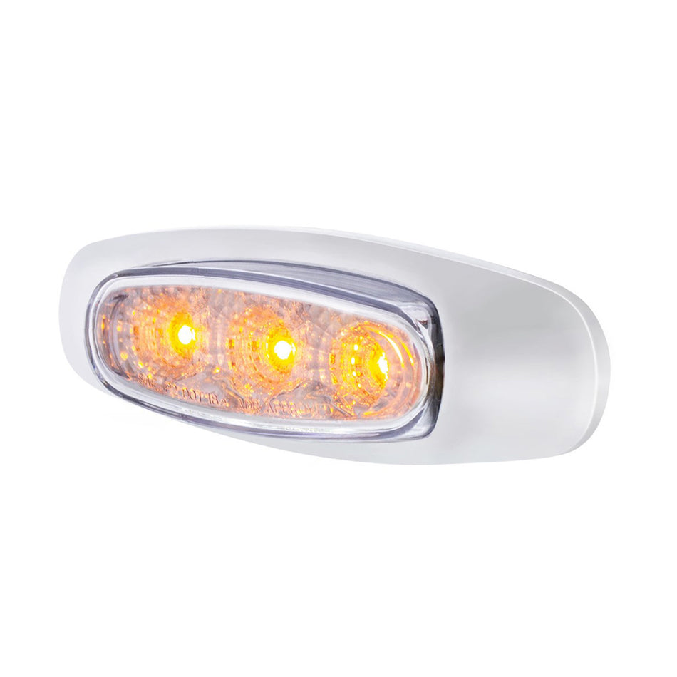 5 LED Reflector Auxiliary/Utility Light w Side Ditch Light - Amber or Red LEDs (Clear Lens)