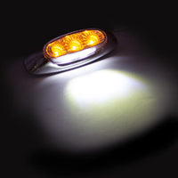 5 LED Reflector Auxiliary/Utility Light w Side Ditch Light - Amber or Red LEDs (Clear Lens)