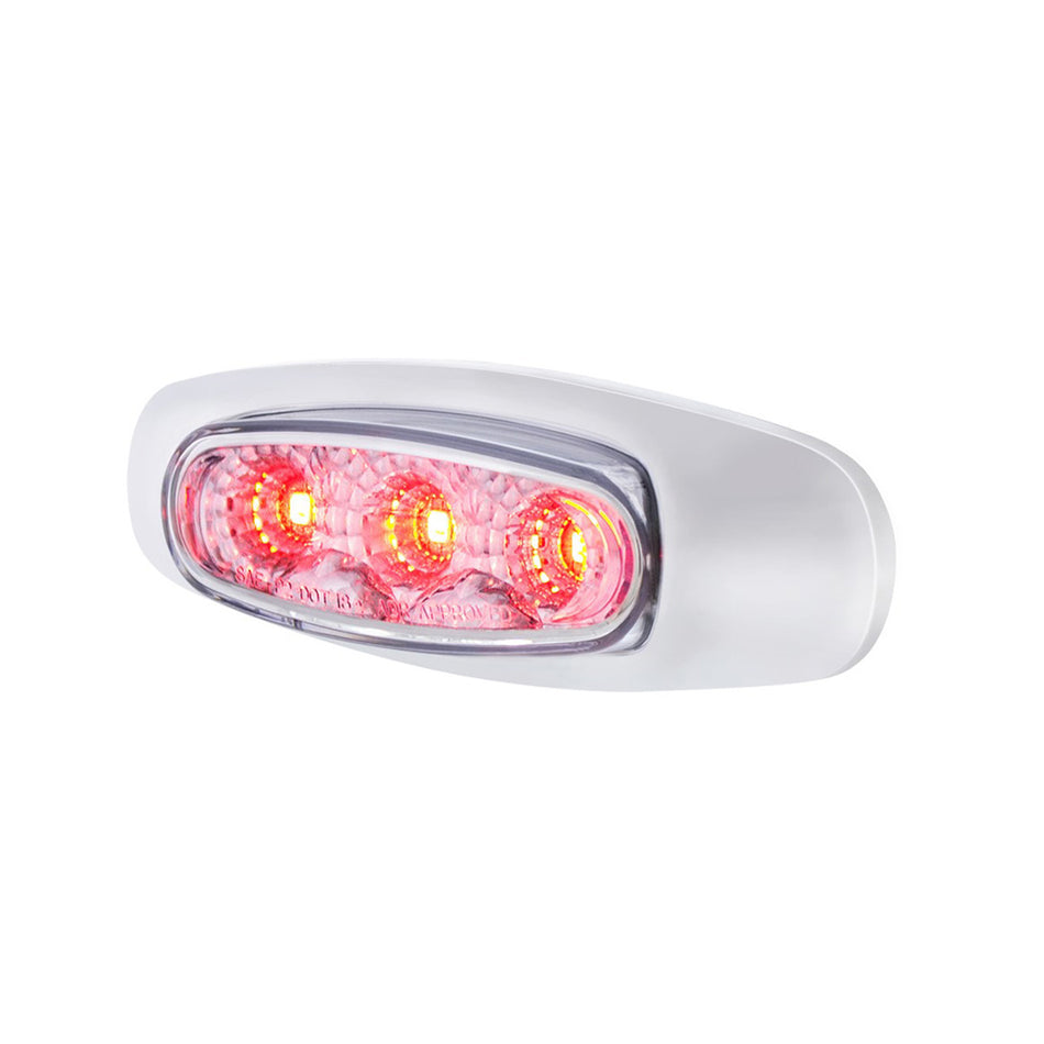 5 LED Reflector Auxiliary/Utility Light w Side Ditch Light - Amber or Red LEDs (Clear Lens)