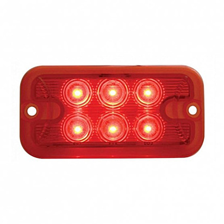 6 LED Dual Function Light - Amber or Red LEDs (Amber, Red or Clear Lens)