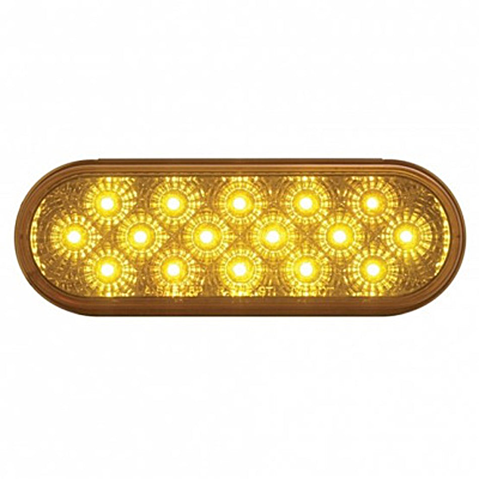 16 LED 6" Oval Reflector Turn Signal Light - Amber LEDs (Amber or Clear Lens)