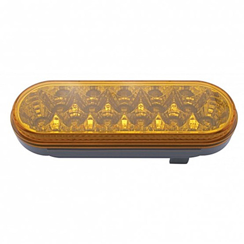 16 LED 6" Oval Reflector Turn Signal Light - Amber LEDs (Amber or Clear Lens)