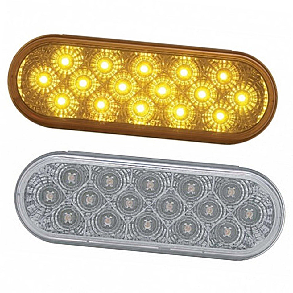 16 LED 6" Oval Reflector Turn Signal Light - Amber LEDs (Amber or Clear Lens)