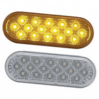 16 LED 6" Oval Reflector Turn Signal Light - Amber LEDs (Amber or Clear Lens)