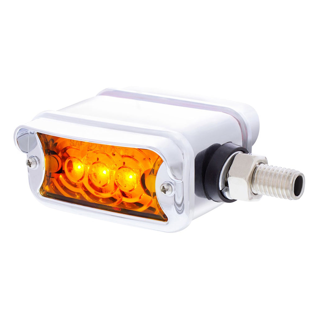 6 LED Single Function Double Face Light W/Visor - Horizontal Mount - Amber & Red LEDs (Amber &amp; Red or Clear Lens)