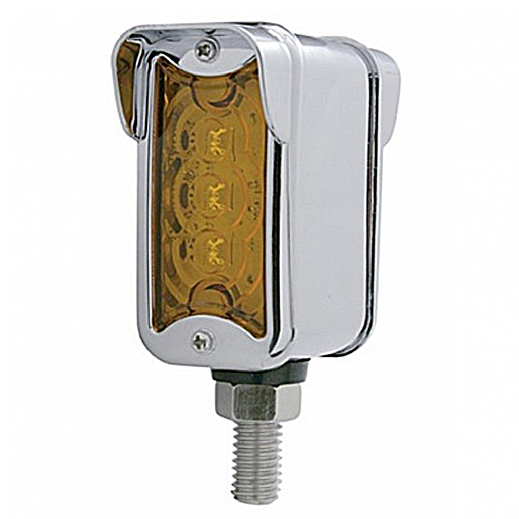 3 LED Single Function Double Face Light W/Visor - Vertical Mount - Amber & Red LEDs (Amber & Red or Clear Lens)