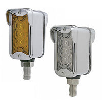 3 LED Single Function Double Face Light W/Visor - Vertical Mount - Amber & Red LEDs (Amber & Red or Clear Lens)