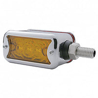 6 LED Single Function Double Face Light W/Bezel - Horizontal Mount - Amber & Red LEDs (Amber & Red or Clear Lens)