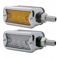 6 LED Single Function Double Face Light W/Bezel - Horizontal Mount - Amber & Red LEDs (Amber & Red or Clear Lens)