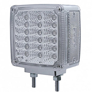39 LED Reflector Double Face Turn Signal Light - Amber & Red LEDs w Clear Lens (Driver or Passenger Side)