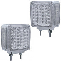 39 LED Reflector Double Face Turn Signal Light - Amber & Red LEDs w Clear Lens (Driver or Passenger Side)